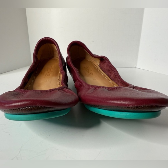 Tieks Gavrieli Size 7 Leather Ballet Flats Slip On Shoes Burgundy Wine Red - Picture 7 of 10